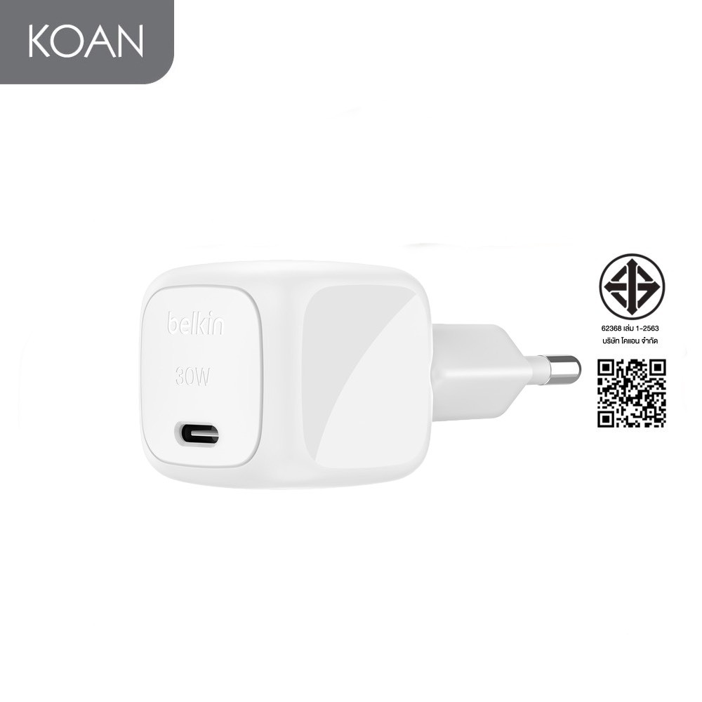 หัวชาร์จ Belkin BoostCharge Compact USB-C Wall Charger 30W