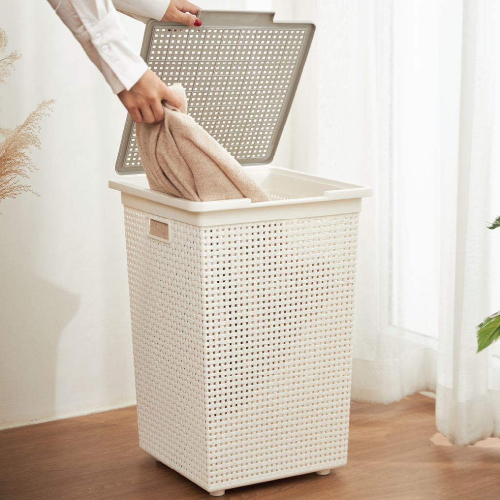 Minimal Around HH-1110 ตะกร้าลายสานใส่ผ้า ใส่ของ (มีฝา) Rectangular laundry basket (w/o Lid)