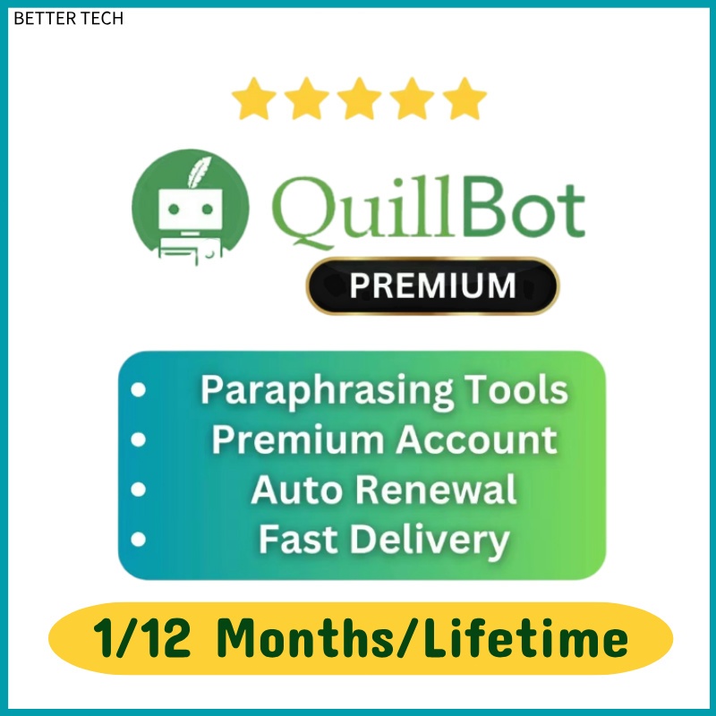 Quillbot P.re-mium Share Acc ✨เครื่องมืออธิบายอายุการใช้งาน1/12months lifetime
