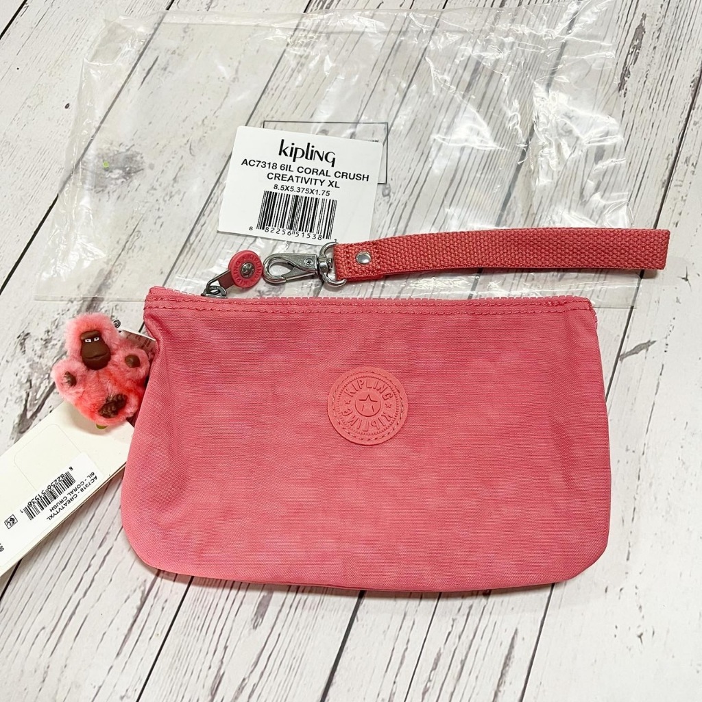 Kipling Creativity XL สี Coral Crush กระเป๋าใบใหญ่ 1 ซิบ 3 ช่อง มีสายคล้องมือ ของแท้ พร้อมส่ง