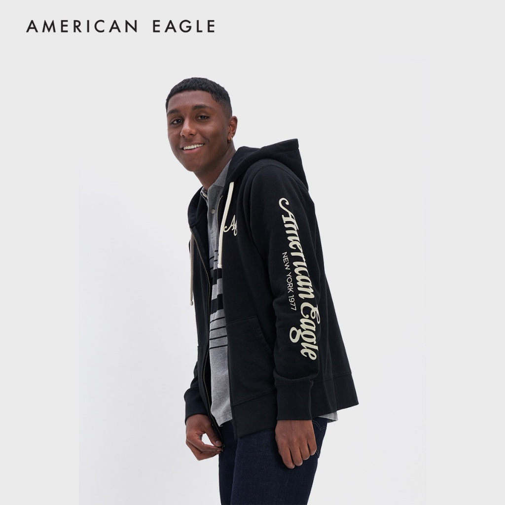 American Eagle Graphic Zip-Up Hoodie เสื้อฮู้ดดี้ ผู้ชาย กราฟฟิค (EMSC 019-1905-064)