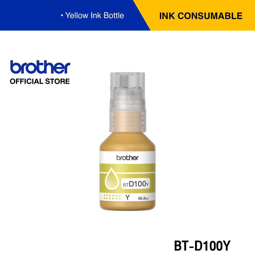 Brother BTD100Y หมึกพิมพ์เลเซอร์ สีเหลือง สำหรับปริ้นเตอร์อิงค์แท็งก์รุ่น DCP-T230,DCP-T430W,DCP-T70