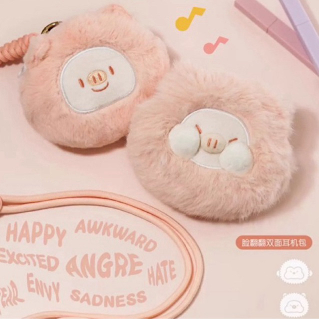 【✨พร้อมส่งภายใน48ชม. ของแท้💯】 กระเป๋าใส่หูฟังเปลี่ยนหน้าได้ รุ่น show your emotions monster คล้องคอไ