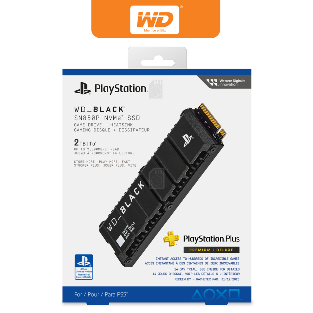 WD SSD Black SN850P 2TB M.2 2280NVMe Pcle 4x4 R 7300 : W 6600 *Heatsink* (WDBBYV0020BNC-WRSN) 5Y
