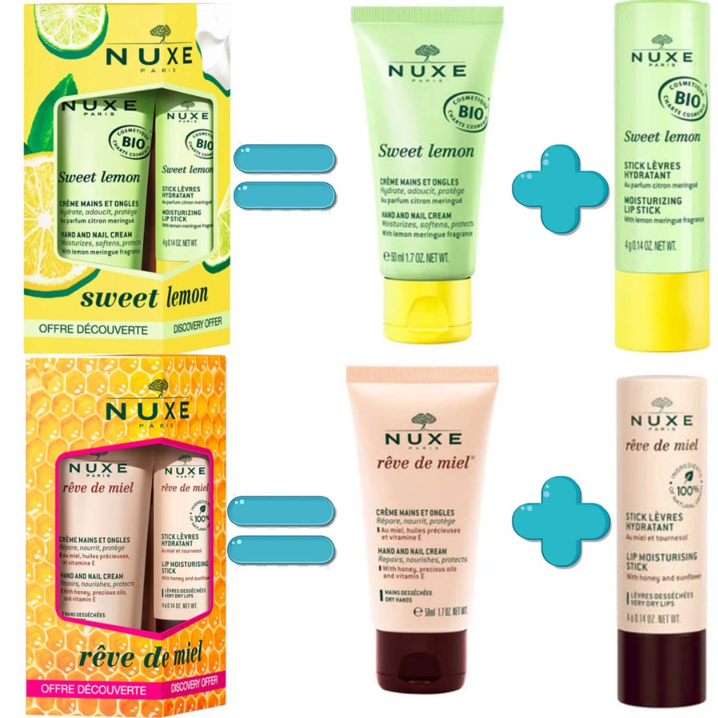 Nuxe Rêve de Miel Duo Lip Stick 4g + Hand and Nail Cream 30ml