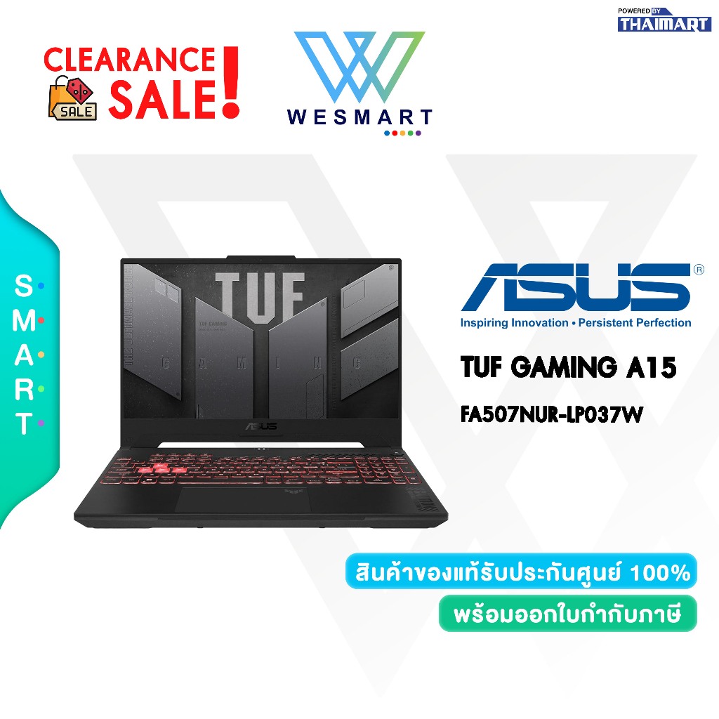 (Clearance) ASUS NOTEBOOK TUF GAMING A15 FA507NUR-LP037W / Demo ตัวโชว์ / ประกันศูนย์ 2Year Onsite