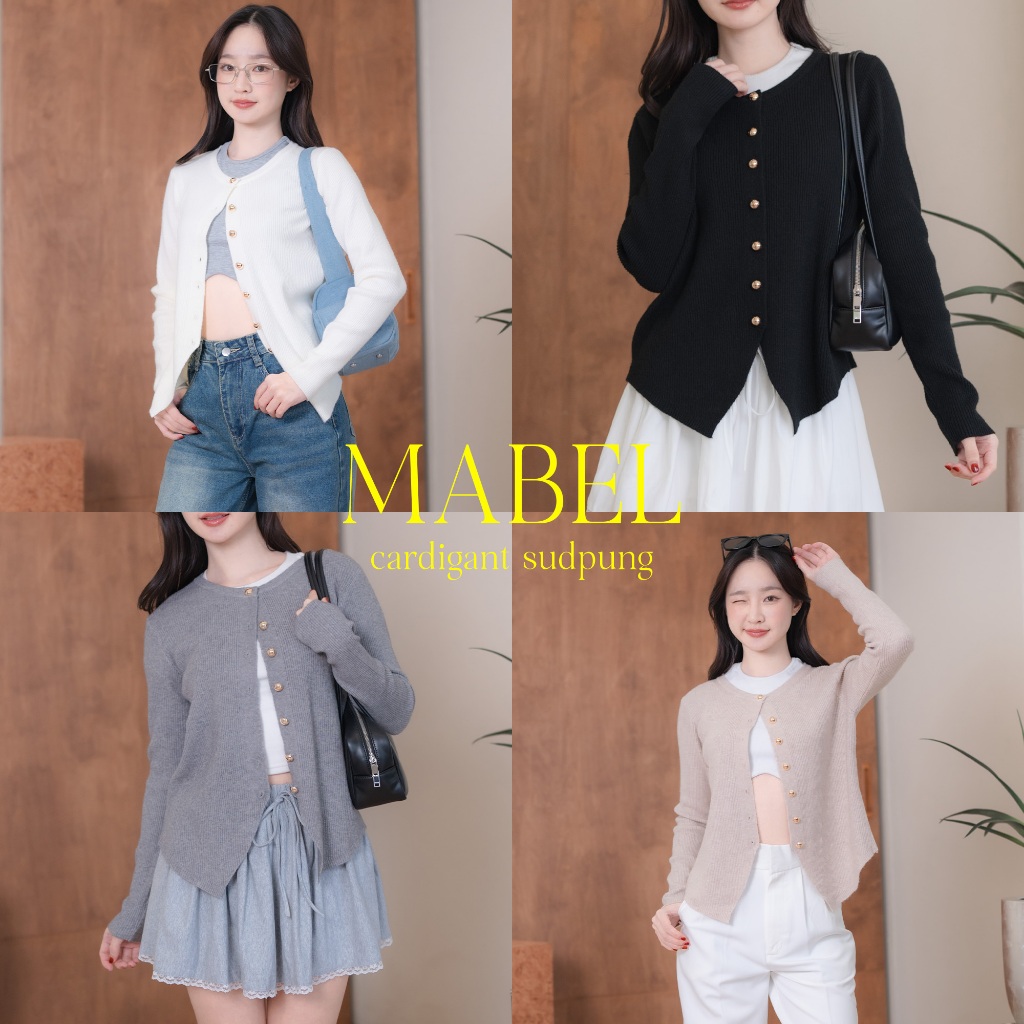 Mabel_SP054 คาร์ดิแกนผ้านุ่ม กระดุมทอง ดีเทลเรียบหรู ทรงสวย ใส่สบาย แมทช์ได้หลายลุค