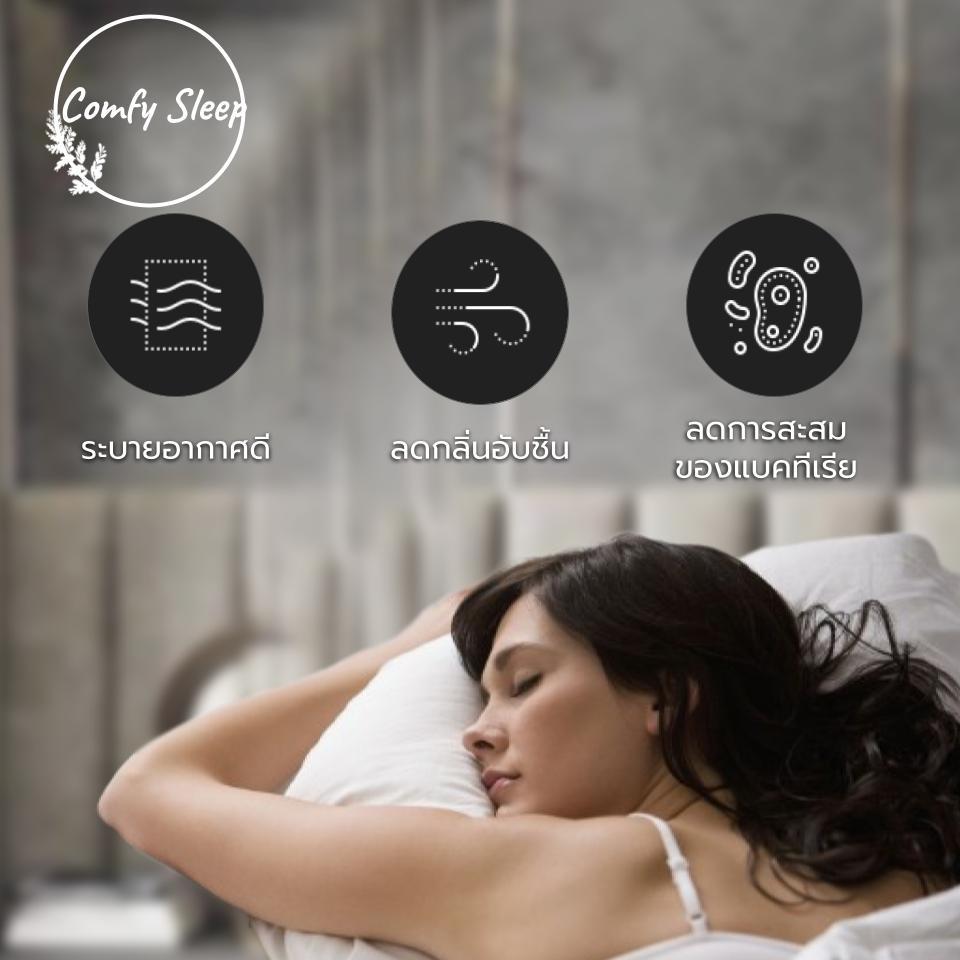 Comfy หมอนหนุนขาว ใยสังเคราะห์ขาว 100 % หมอนหนุนรุ่น Comfy สีขาว 16x25นิ้ว หมอน นุ่มสบาย หลับลึก ระบายอากาศ ไม่ปวดคอ - รูปที่ 2