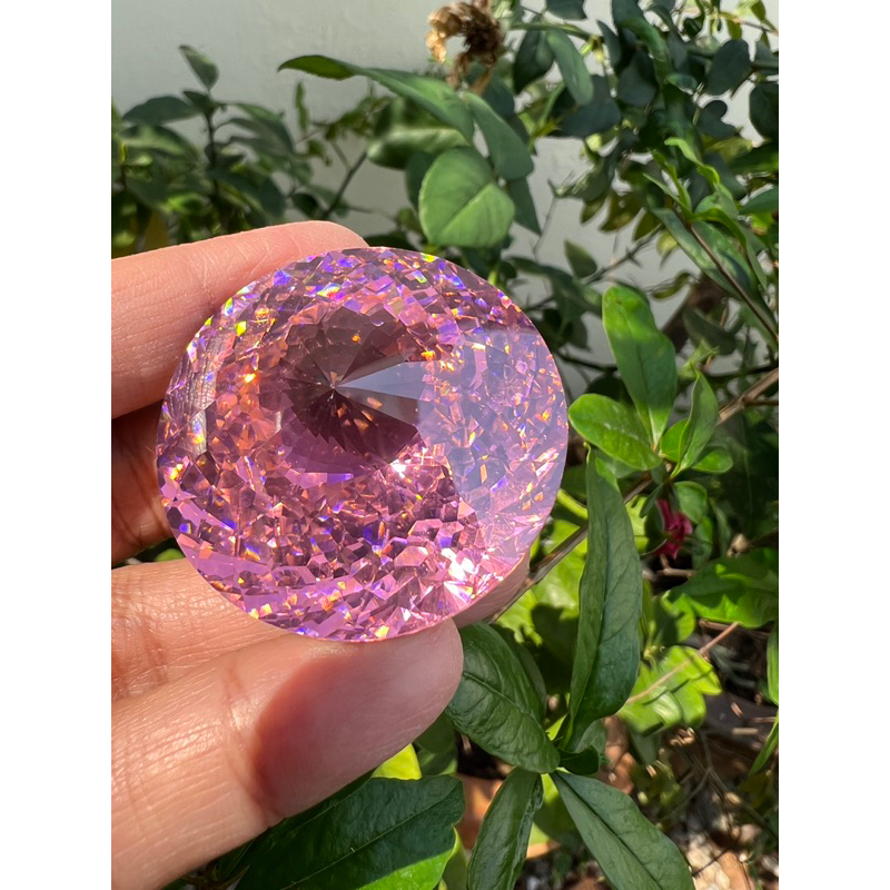 แพซ CZ PINK 40x40 mm weight 450กะรัต (carats )แพซ CZ เพชรรัสเซีย เนื้อแข็ง