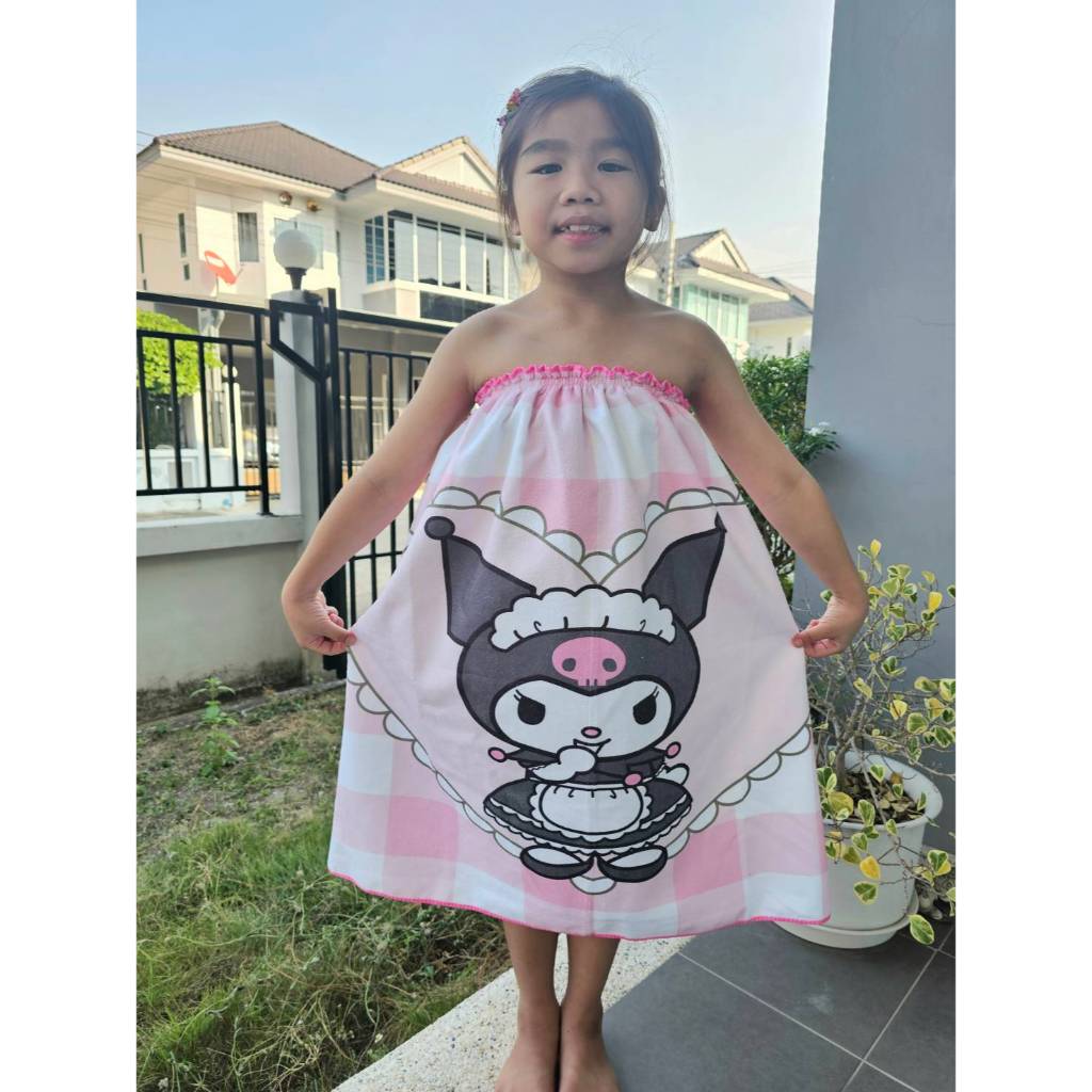 398 Lucky Store กระโจมอก ผ้าขนหนู ซาริโอ เด็กโต 5-15 ขวบ พร้อมส่ง ผ้าหนา - รูปที่ 3