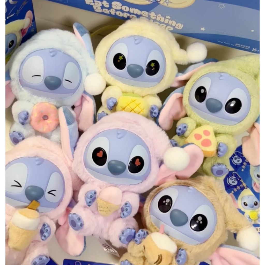 📌[ของแท้พร้อมส่ง]📌 โมเดลพวงกุญแจตุ๊กตา Stitch Eat Something Before Sleep งานลิขสิทธิ์ของแท้