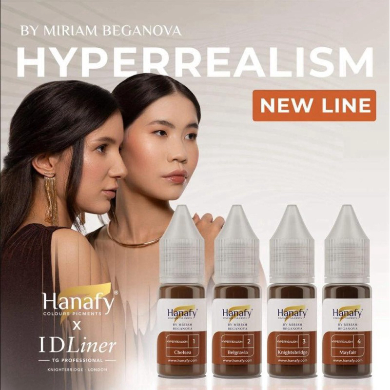 Hanafy ฉลากน้ำตาล 10ml. Eyebrow Pigment hyperRealism by Miriam Beganova ฝังสีคิ้ว สีคิ้วHairstroke สีคิ้วออมเบรย์