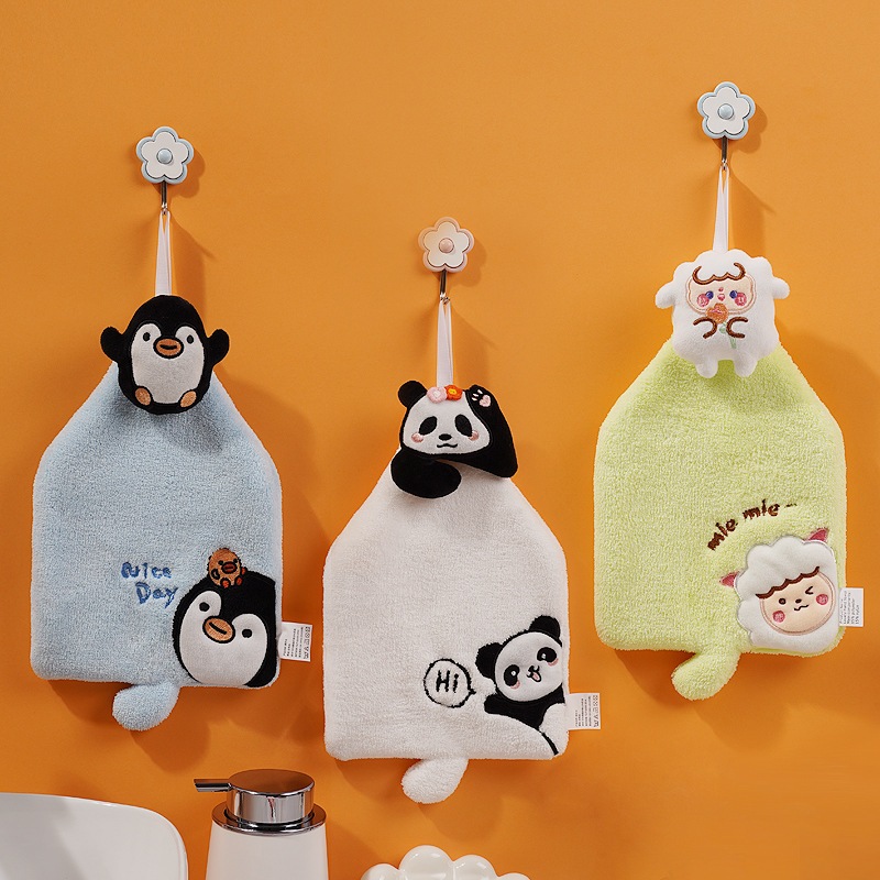 ShopAt.Two[NP-7216] ผ้าเช็ดมือการ์ตูนสามมิติน่ารัก ผ้าเช็ดมือแบบแขวน ซับน้ำได้ดี
