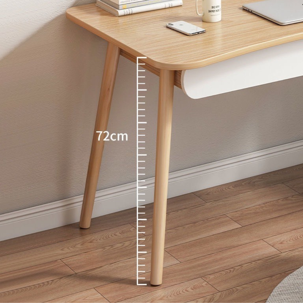 โต๊ะทำงาน วางคอมพิวเตอร์ เรียนหนังสือ โทนสีไม้เมเปิ้ล/โอ๊ค/ขาว ตกแต่งห้องง่าย 80/100/120cm พร้อมส่ง - รูปที่ 4