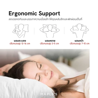 MAPLE'S หมอนหนุน-หมอนซิป Flexi-Fill ลดปวดคอบ่าไหล่ กันไรฝุ่น ลดภูมิเเพ้ เพื่อสุขภาพ โรงเเรม5ดาว