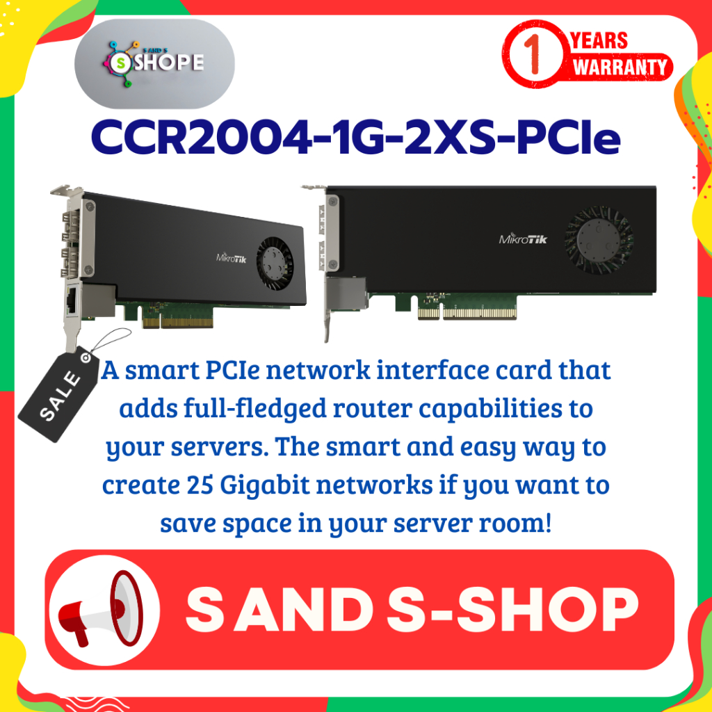 Mikrotik CCR2004-1G-2XS-PCIe⚡️ส่งไว⚡️รับประกัน 1 ปี⚡️ออกใบกำกับภาษีได้⚡️🔥สั่งซื้อได้เลย🔥