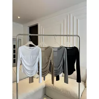 PTL001เสื้อแขนยาวย่นข้างผ้าสลาฟ PROMTHONG