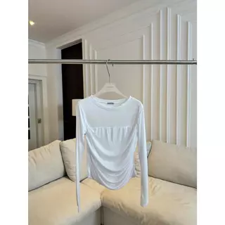 PTL001เสื้อแขนยาวย่นข้างผ้าสลาฟ PROMTHONG