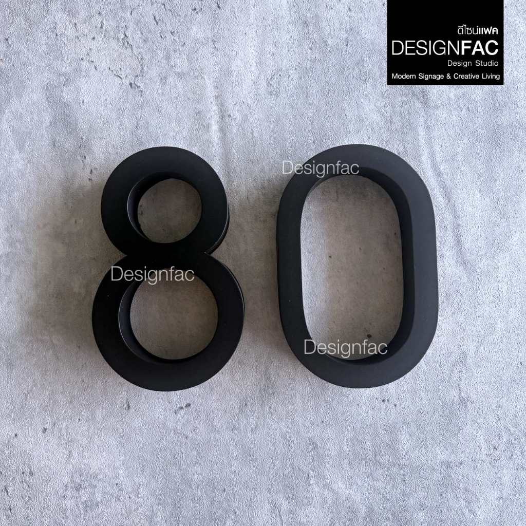 ป้ายบ้านเลขที่สแตนเลสสีดำ สูง 15 cm นูน 2.5 cm ป้ายเลขที่บ้าน ป้ายสวยโมเดิร์นมินิมอล สวยทน,Designfac