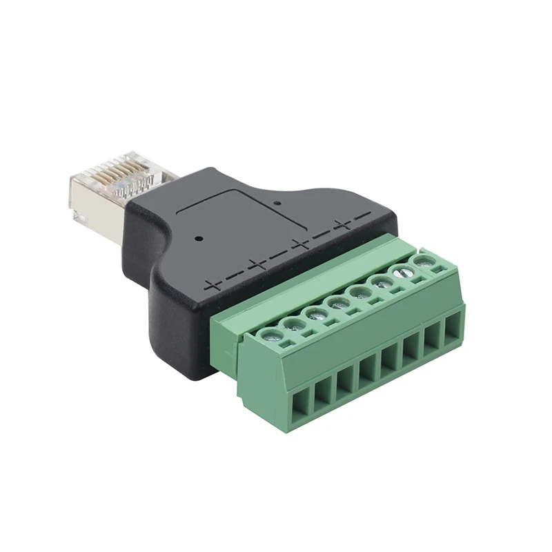 RJ45 สกรู 8P Connector Ethernet Rj45 ชายหญิง 8 พินสกรูอะแดปเตอร์เครือข่ายสําหรับกล้องวงจรปิด DVR