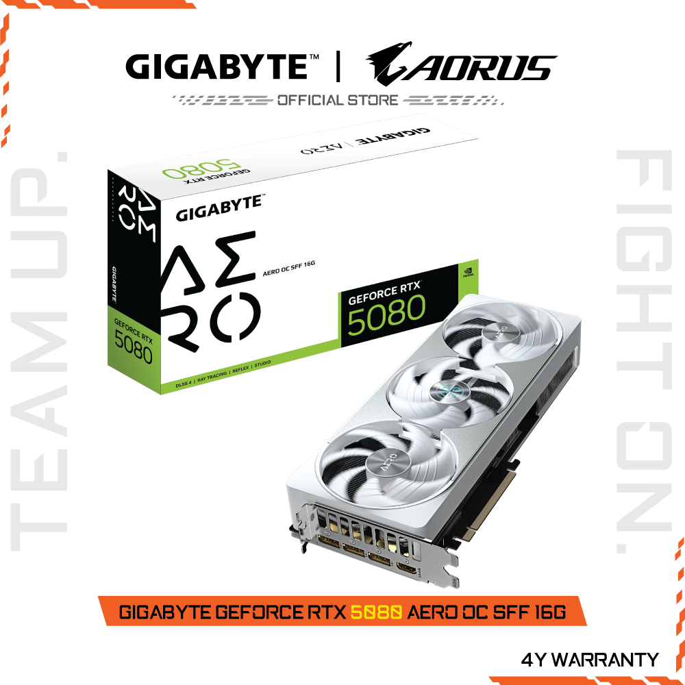 GIGABYTE GeForce RTX 5080 AERO OC SFF 16G (VGA Card) GV-N5080AERO OC-16GD-1.0