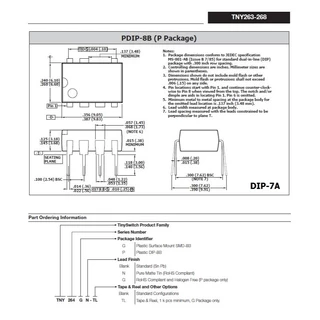 ไอซี วงจรรวม ภาคจ่ายไฟ Integrated Circuit IC Switcher TNY264PN TNY266PN TNY267PN TNY268PN #DIP-7A (1 ตัว)