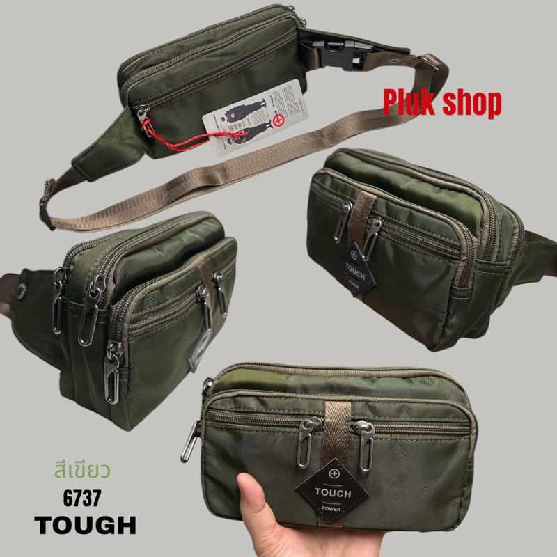 กระเป๋าคาดเอว กระเป๋าคาดอก TOUGH รหัส 6737 ผ้าไนลอน ผ้า2ชั้น ขนาด12x20.5x3.5cm สำหรับผู้ชายผู้หญิง