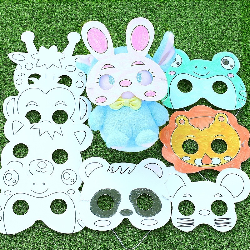 GTRmall(1512) หน้ากากระบายสี หน้ากาก DIY ของเล่นเสริมพัฒนาการ