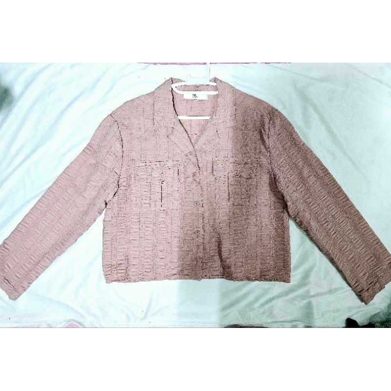 ป้าย Pradap เสื้อผ้าย่น สีชมพู