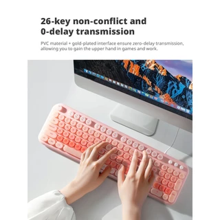 (แป้นพิมพ์สกรีนไทย)MOFii LOVE ME Keyboard คีย์บอร์ดแบบมีสาย มีไฟ สามารถปรับความสว่างได้ น่ารักสุดๆ