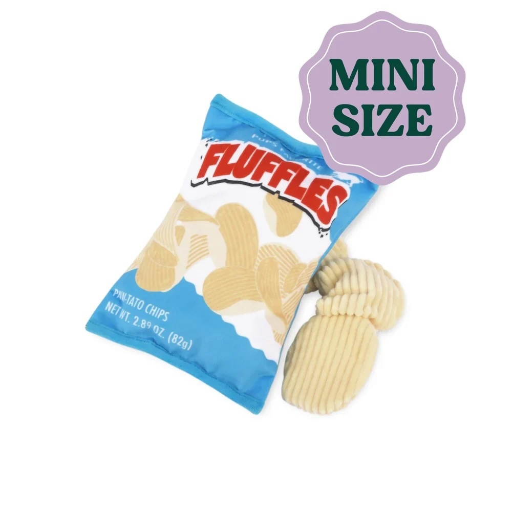 PLAY มินิ Fluffles Chips มันฝรั่งทอดแผ่นของเล่นตุ๊กตาสุนัข Plush Dog Toy