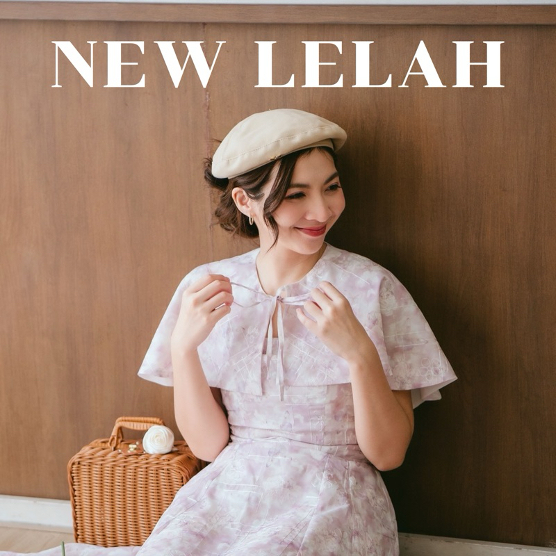 New lelah flower เกาะอก/ผ้าคลุมไหล่แยกชิ้น ลายดอก ม่วง/ชมพู*(เฉพาะเกาะอก/ผ้าคลุม)