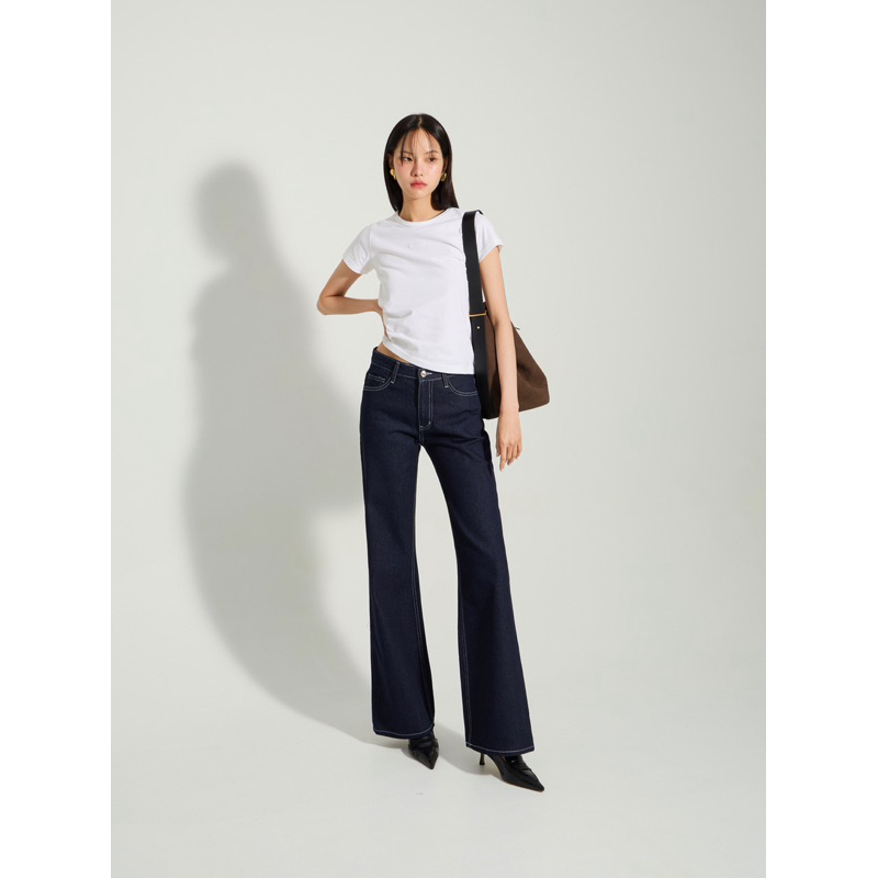 BOURNES - Unwashed Bootcut Jeans กางเกงยีนส์ขาม้า