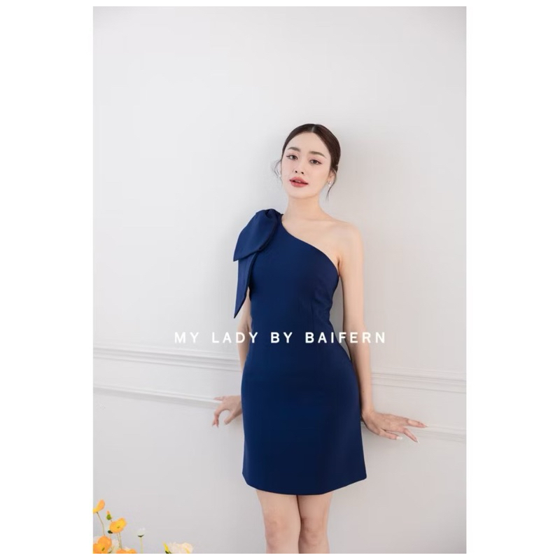 พร้อมส่ง Mini dress แต่งโบว์สุดคิ้ว Brand MY LADY By Baifern
