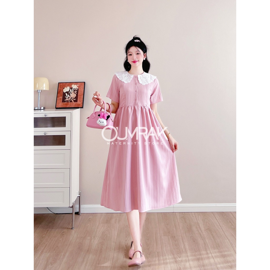 BF1148 ( ซับใน + ให้นม ) ชุดคลุมท้อง ชุดให้นม ผ้าด็อบบี้ - รูปที่ 4