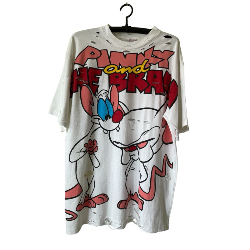 เสื้อ Hiptrack  รุ่น Pinky And The Brain  OVP​ Bootleg T-Shirt  #เสื้อวินเทจ#เสื้อยืด 90s#Vintage