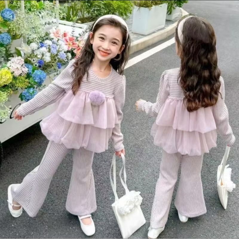 KAHNOM0408✅สินค้าพร้อมส่ง✅เซ็ทหัวใจ ฟรุ้งฟริ้ง แฟชั่นฤดูหนาว สำหรับลูกสาว สวยหวานต้อนรับวาเลนไทน์ น่ารักฉ่ำๆ รหัสHart