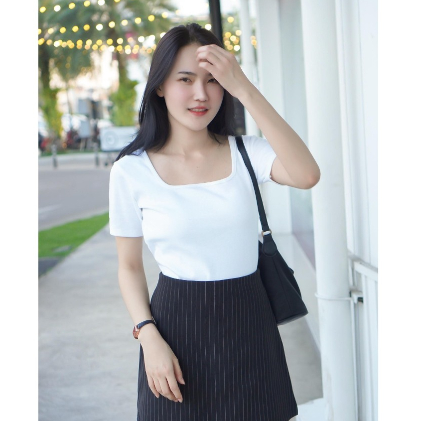 [U1]30 สีพร้อมส่ง 🔥เสื้อยืดคอยู ผ้านุ่ม ใส่สบาย