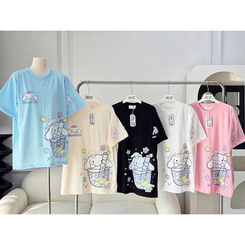 ◡̈ เสื้อป้ายJust ลายชินนาม่อนแก้วชานม /อก44“