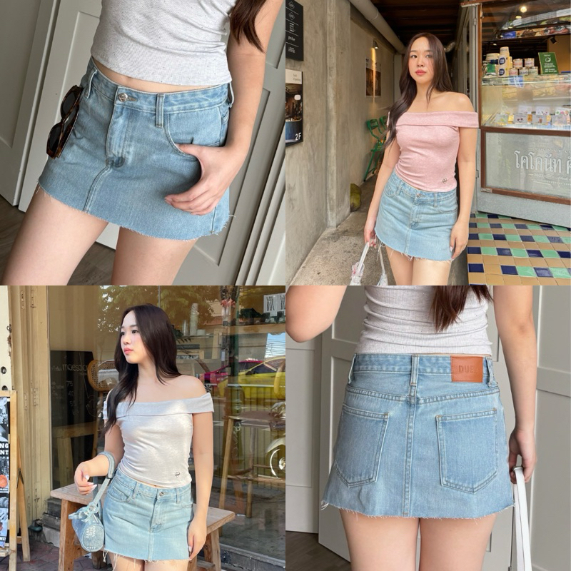 billie denim skirt by Duex Studio กระโปรงยีนส์สั้นทรงเอวต่ำกำลังดี