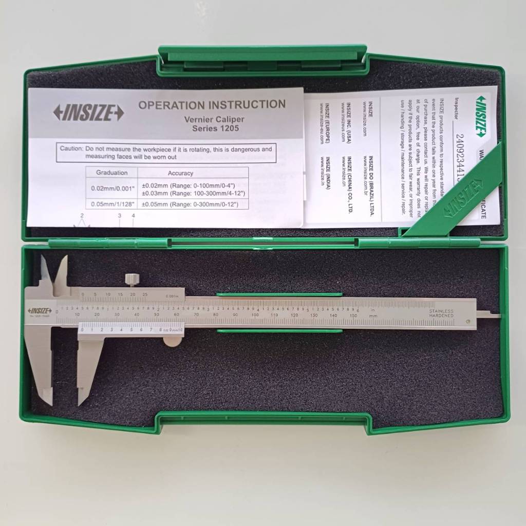 INSIZE เวอร์เนียร์ ความละเอียด 0.02mm/0.001" 6"/150mm 8"/200mm 12"/300mm (1205-1502S 1205-2002S 1205
