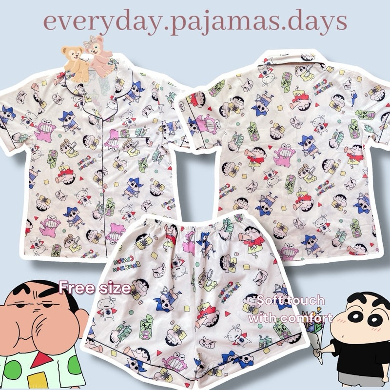 ชุดนอนน่ารักแขนสั้นขาสั้นเนื้อผ้าไหมญี่ปุ่นเกรดพรีเมี่ยม เนื้อผ้านุ่มมากๆนะคะไม่ขึ้นขุย(พร้อมส่ง)