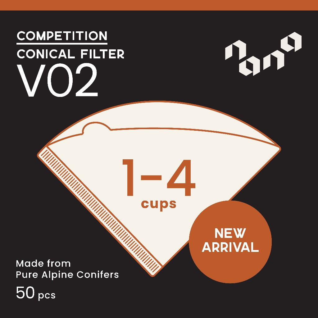 Competition Cone V60 Paper Filter Size 02 กระดาษกรองกาแฟ 50 แผ่น by Nana Coffee Roasters