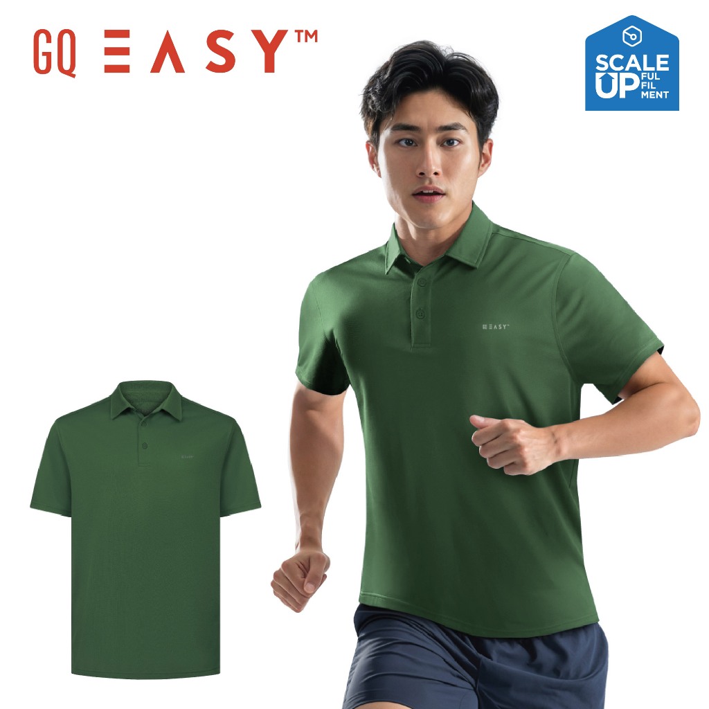 GQ Easy เสื้อโปโลกีฬา แขนสั้น แห้งไว ระบายอากาศ สีเขียว ของแท้ 💯%