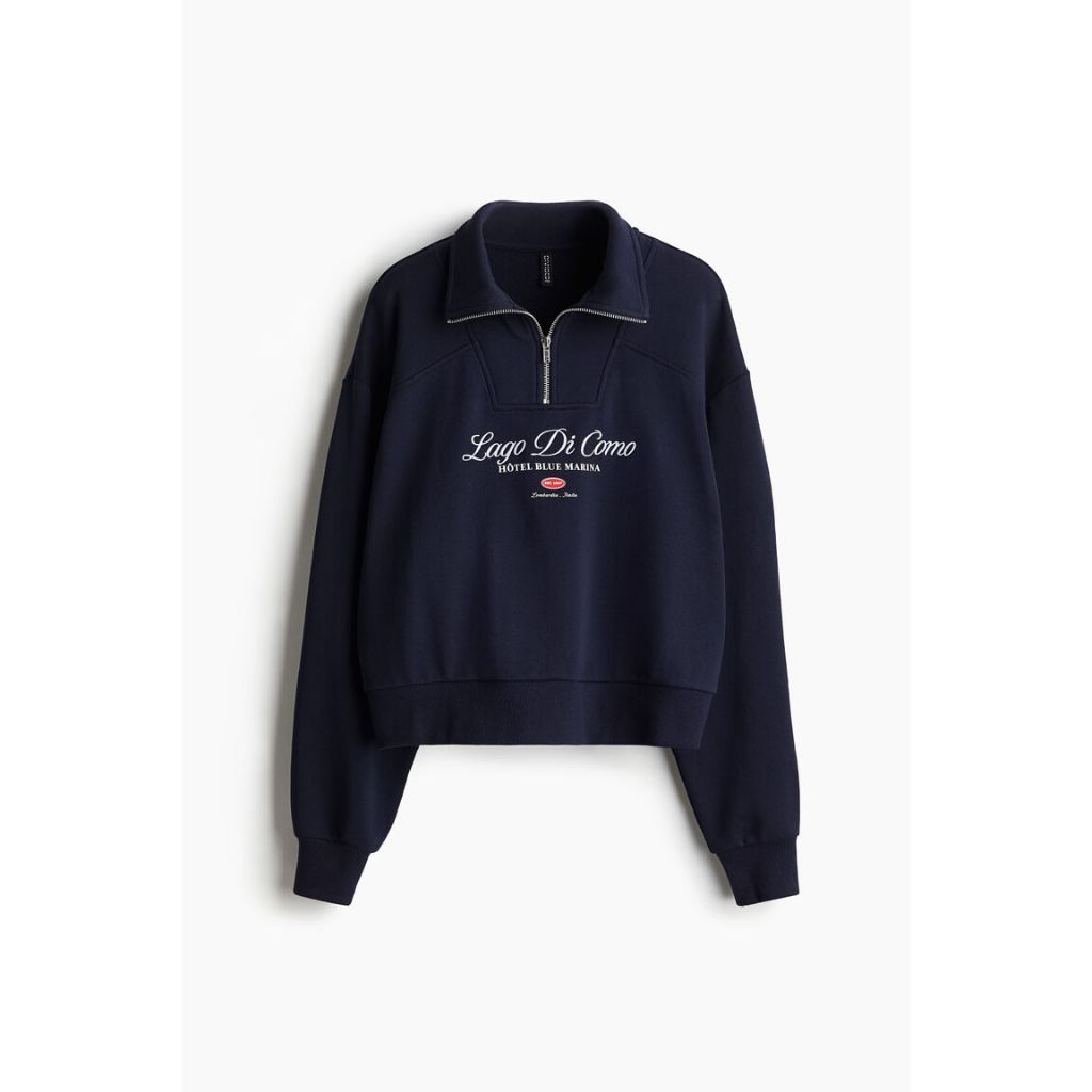 H&M Motif-detail zip-top sweatshirt Women Motif-detail zip-top sweatshirt 1273627_1