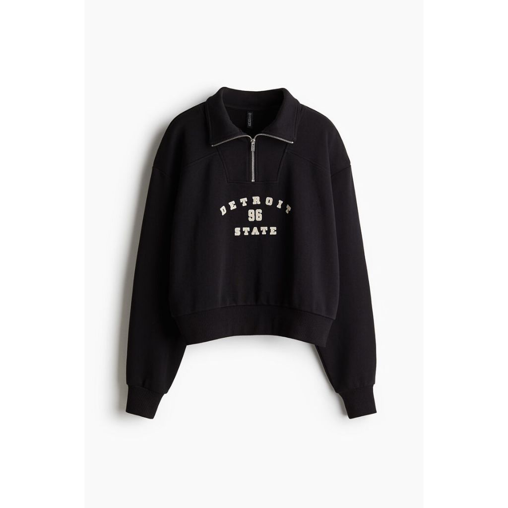 H&M Motif-detail zip-top sweatshirt Women Motif-detail zip-top sweatshirt 1273627_1