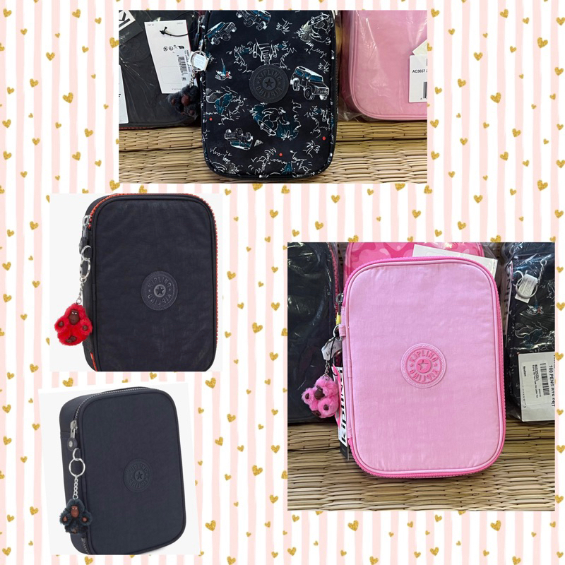 Kipling  Pens 100 case มี 4 สี True Blue Tonal/Iron Letter Fun/Cotton Candy/ Jungle Fun Race