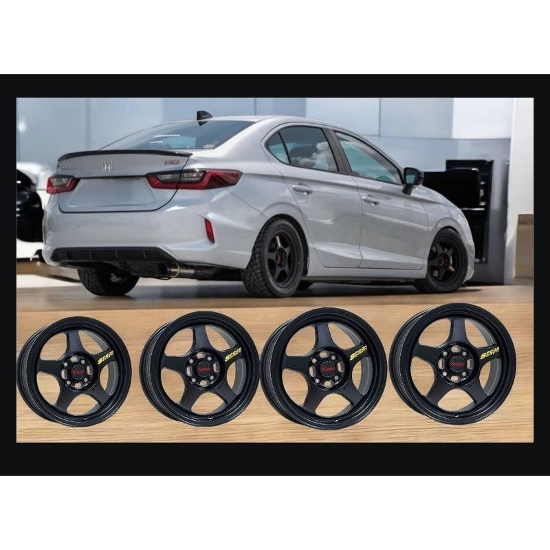 ล้อแม็ก spoon ขอบ 15 4 รู 100 offset 35 งาน APP แม็กยี่ห้อTORQ ล้อแม็กสวยแข็งแรงทนทานเหมาะสำหรับใส่ร