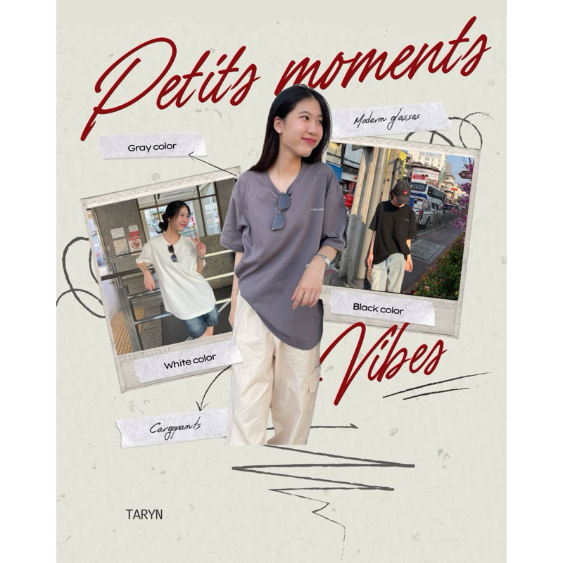 (unisex)Taryn oversized | petits moments [โค้ดส่วนลด TARYN5PER ลด15% ] เสื้อยืด ยืดเยอะ ไม่ย้วย
