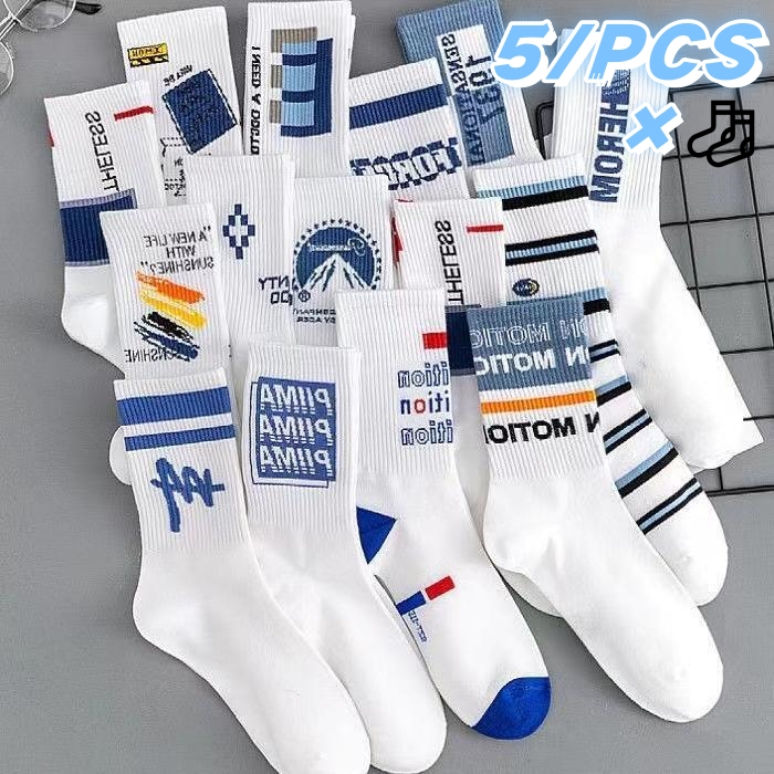 ถุงเท้าผู้ชาย ถุงเท้าข้อยาว ถุงเท้าสไตล์สตรีท สไตล์ฮิปฮอปMen's breathable sweat-absorbing mid-tube socks student
